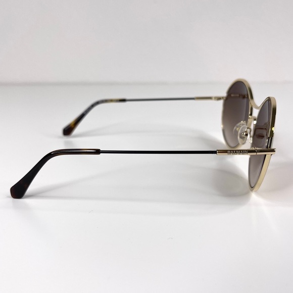 BALMAIN 52mm Round Sunglasses Gold Made In France main image 5